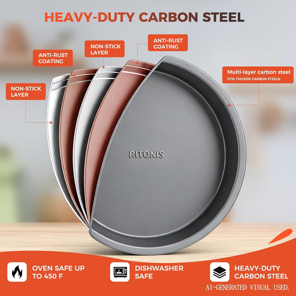 8-Piece Pans Set, Nonstick Set, Glove Included | Non-Toxic Bakeware ,Superior Non-Stick ,Even Heat, Warp Resistant