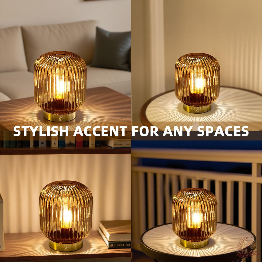 Rechargeable Table Lamp,Cordless Lamp with Memory Function,Amber