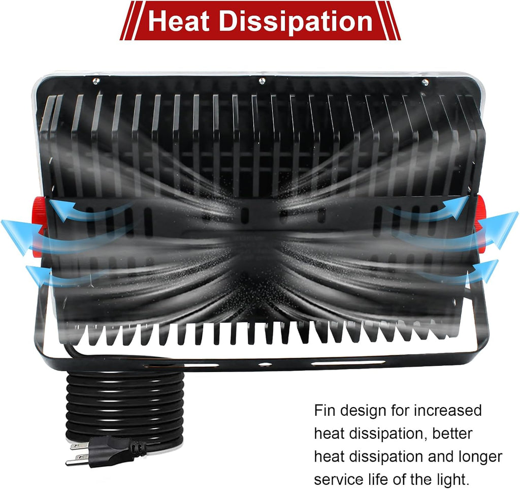 200W Led Outdoor FloodLight, Exterior Flood Lights, Led Stadium Lights, Plug in Flood Light, for Yard, Garden