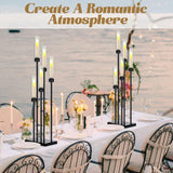 4 Pcs Valentine Floor Black Candelabra Table Centerpieces 42.5'' 5 Arm Wedding Tall Metal Candle Holder Candlestick
