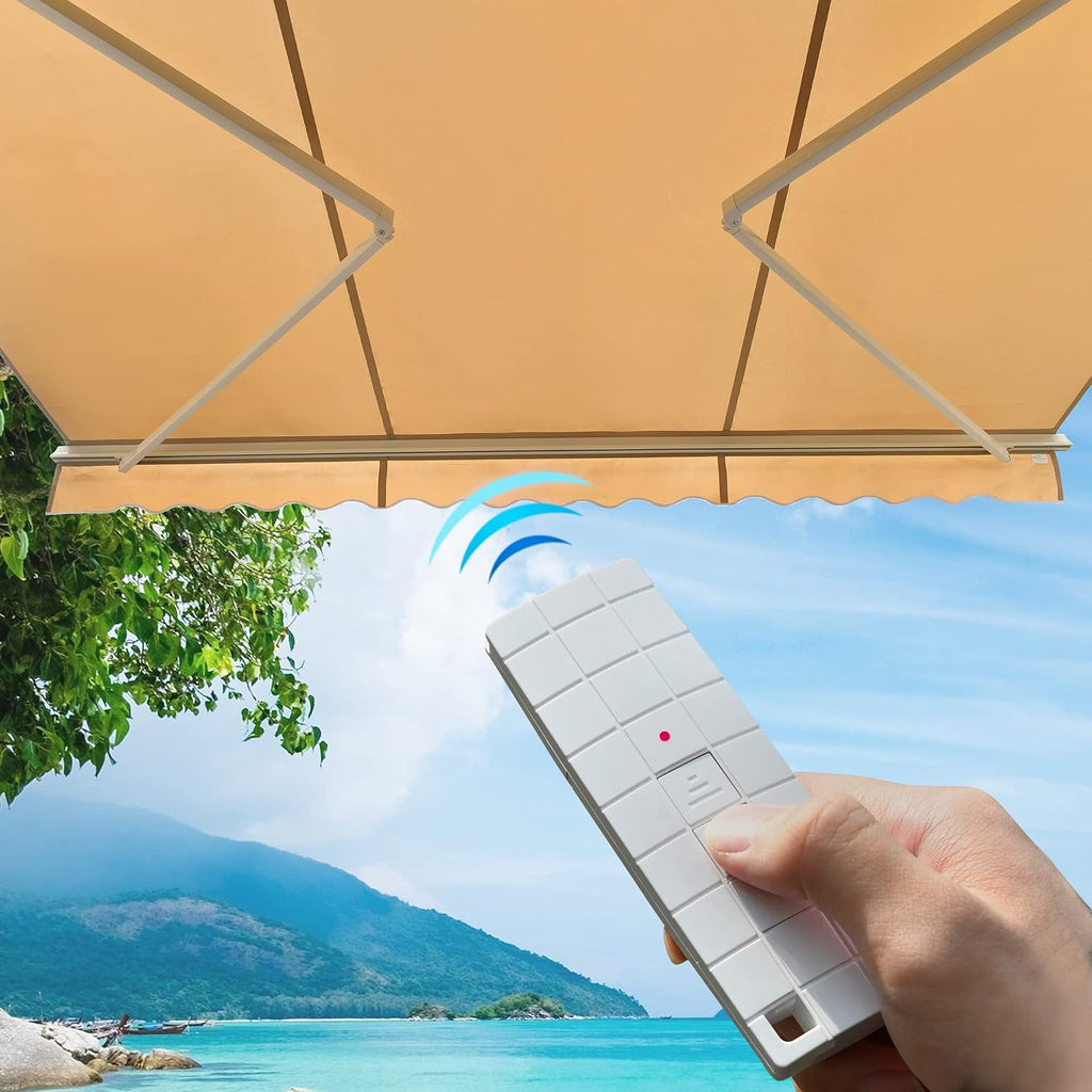 15'x10' Patio Awning Retractable, Fully Assembled Motorized Electric Commercial Grade - Quality 100% Dope-Dyed