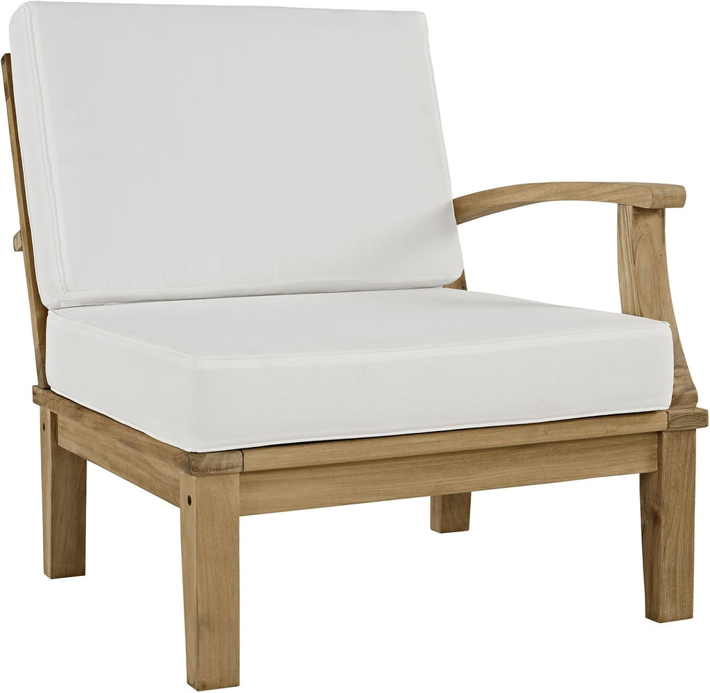 Marina Premium Grade A Teak Wood 9-Piece Outdoor Patio Furniture Set in Natural White