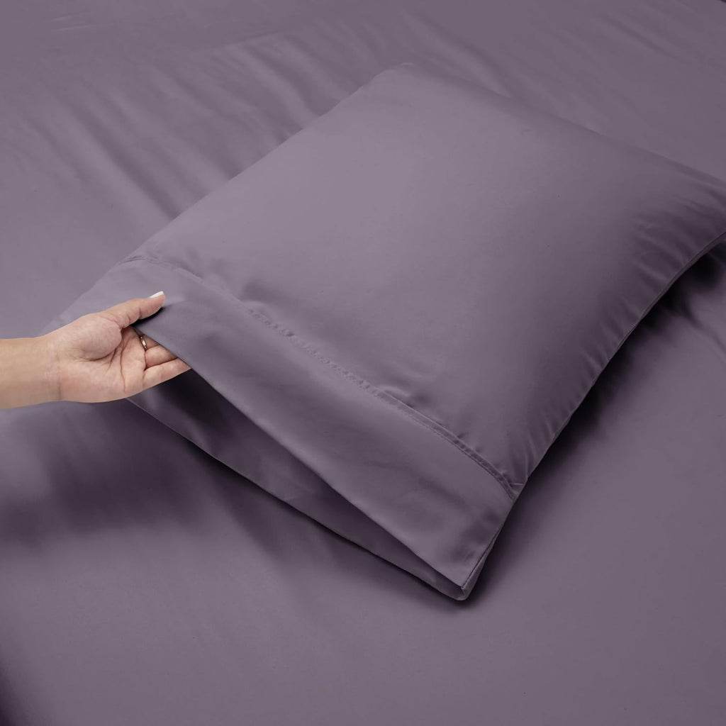 Extra Deep Pocket Sheet Sets, Luxury Soft 6 Piece Bed Sheet Set Fits Mattress 18-24 Inches - Queen, Grayish