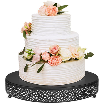 16 Inch Round Wedding Cake Stand for Cupcakes & Desserts, Black