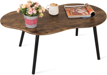 Small Coffee Table Cloud Shape Coffee Table Industrial Coffee Tables Wood Irregular Center Floor Tables Mid Century