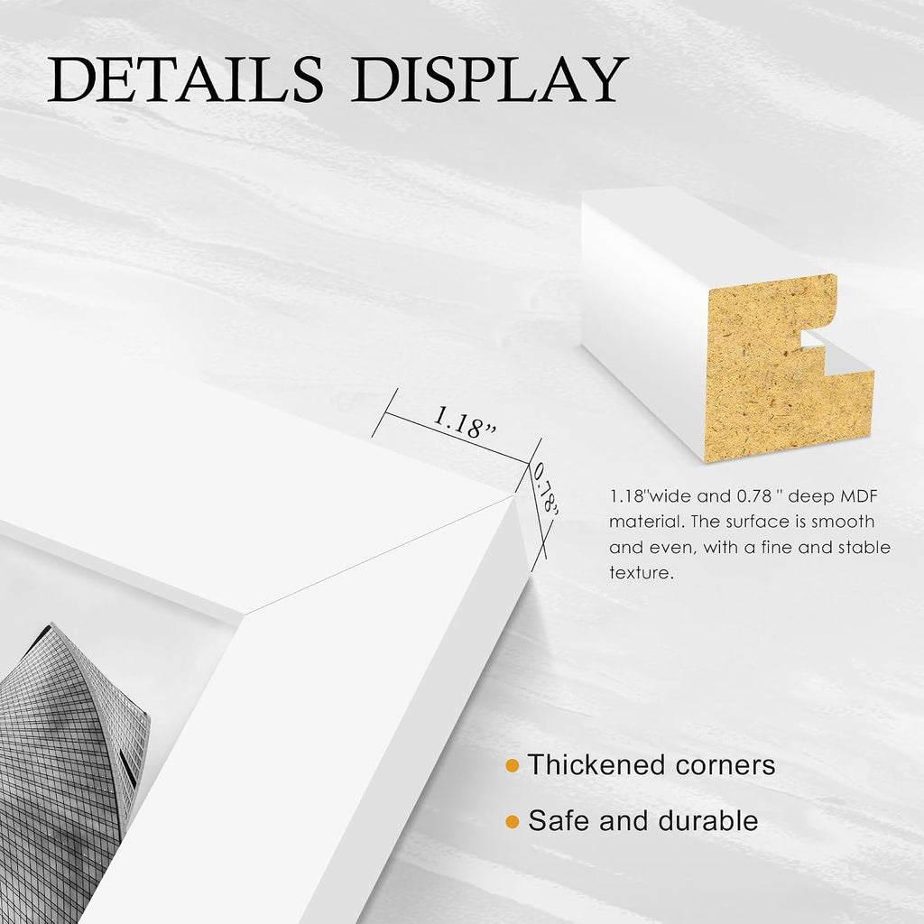 24x36 Poster Frame 2 Pack, White Poster Frames 24 x 36 inches | Horizontal or Vertical Wall Mounting, 36x24 Picture