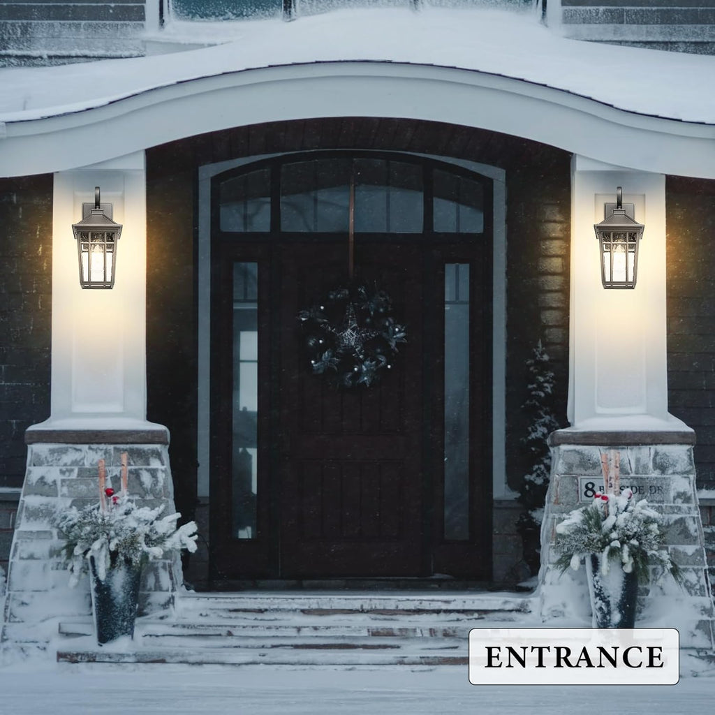Outdoor Wall Lights for House, Exterior Lighting Fixtures Wall Mount Outdoor Porch Lights Waterproof Black Outdoor Sco