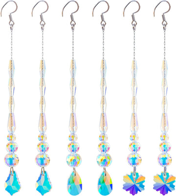 Chandelier Crystal Ornaments Hanging Crystal Pendant Beads Garland for Christmas,Wedding,Home Decoration -6Pcs