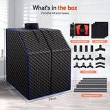 Infrared Sauna Box for Home, Portable Personal Dry Sauna for Relaxation, Detoxification, Carbon Crystal Heating
