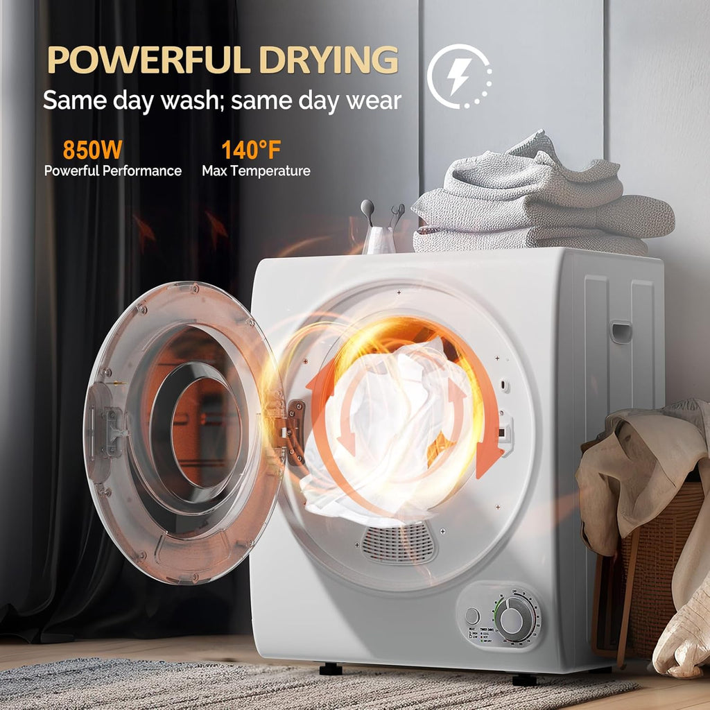 17.8LBS Full Automatic Washing Machine and 1.5CuFt Portable Clothes Dryer Set, Compact Laundry Washer and Dryer Combo