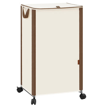 Rolling Laundry Hamper with Lid, 23.7 Gal (90 L) Large Tall Laundry Basket with Wheels & Handles, Aesthetic Dirty