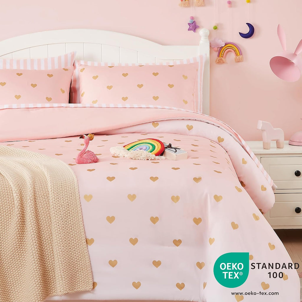 Twin Comforter Set with Sheets for Girls-5 Pieces Twin Bedding Sets - Set of 5