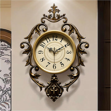 Vintage Wall Clocks Living Room,Decorative Antique Large Wall Clocks,21" x 15" Digital Retro Silent Wall Clock Battery
