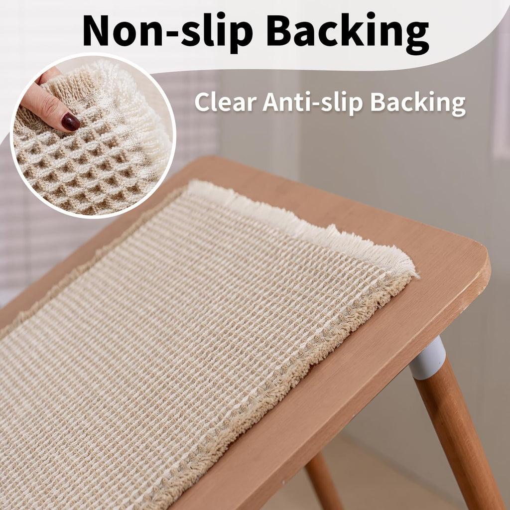 Bathroom Rugs Sets 2 Piece - Waffle Bath Mat Non Slip, Washable Bathroom Mats Absorbent Soft Boho Decor, Quick Dry