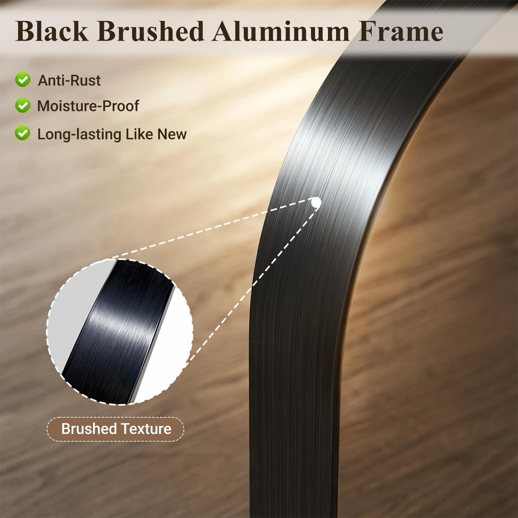 Arched Wall Mirror, 30"x48" Black Arched Mirror