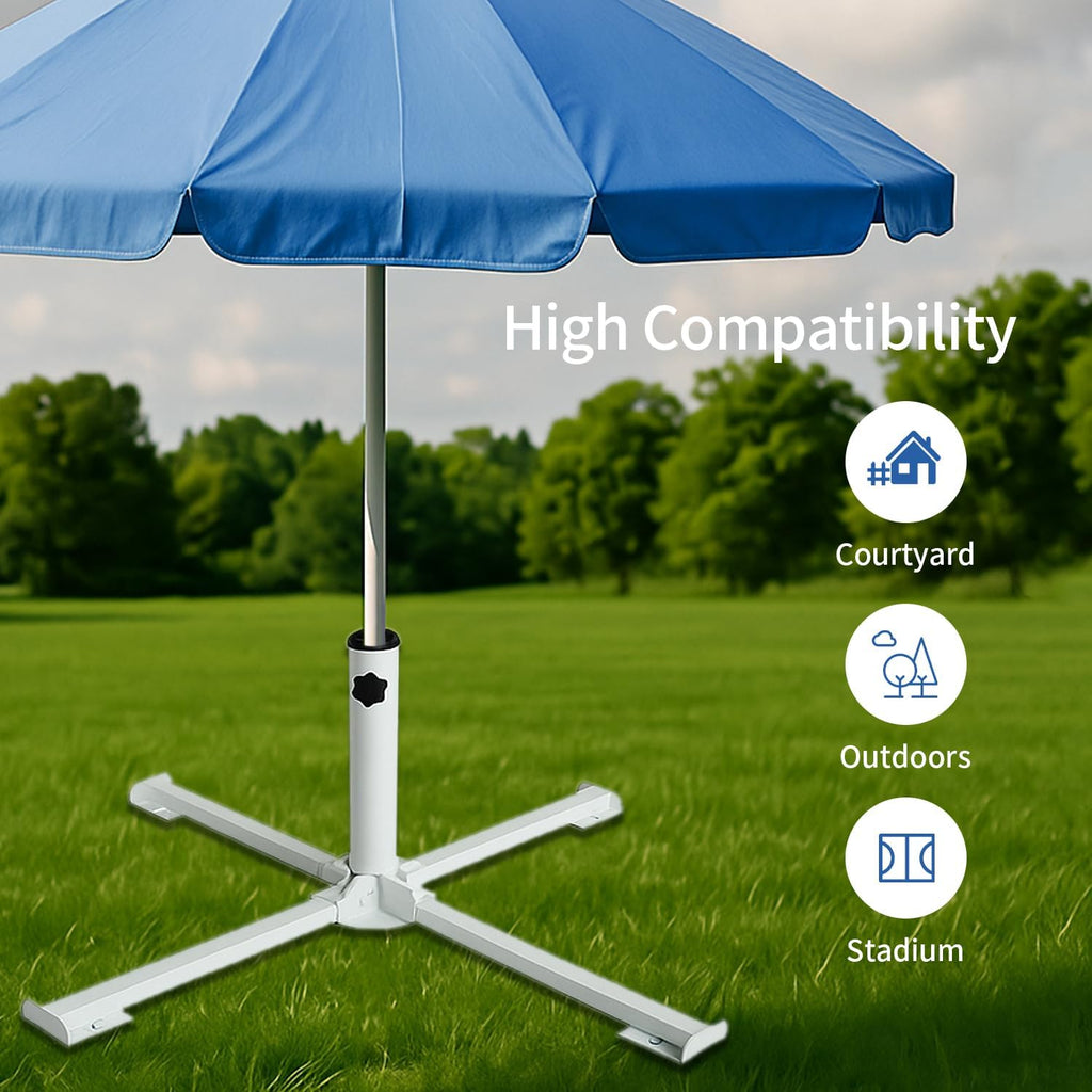 Foldable Portable Beach Umbrella Stand-Portable Patio Umbrella Base Holder,Outdoor Sunshade Anchor,with Weight Bag,Rust