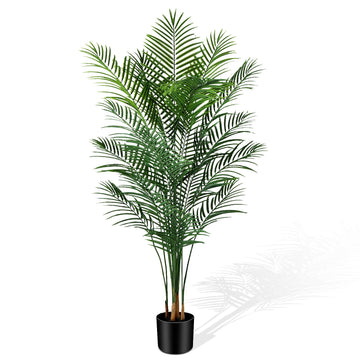 Artificial Palm Tree Indoor 6ft, Large Fake Tropical Areca Palm Tree with 18 Trunks, Faux Dypsis Lutescens Floor
