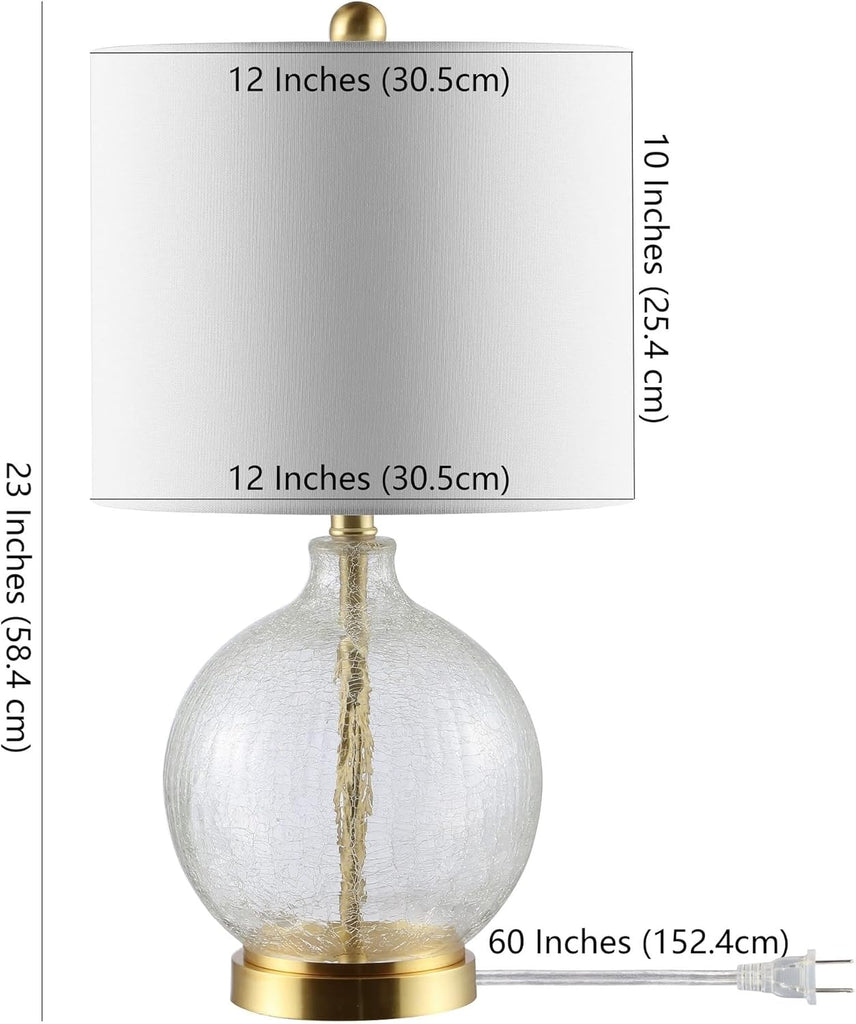 Lovell Clear Glass/ Gold 22-inch Bedroom Living Room Home Office Desk Nightstand Table Lamp (LED Bulb Included)
