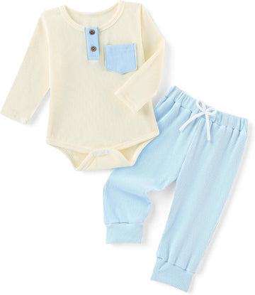 Baby Boy Clothes Two Piece Long Sleeve Top and Pants Fall Outfit Set