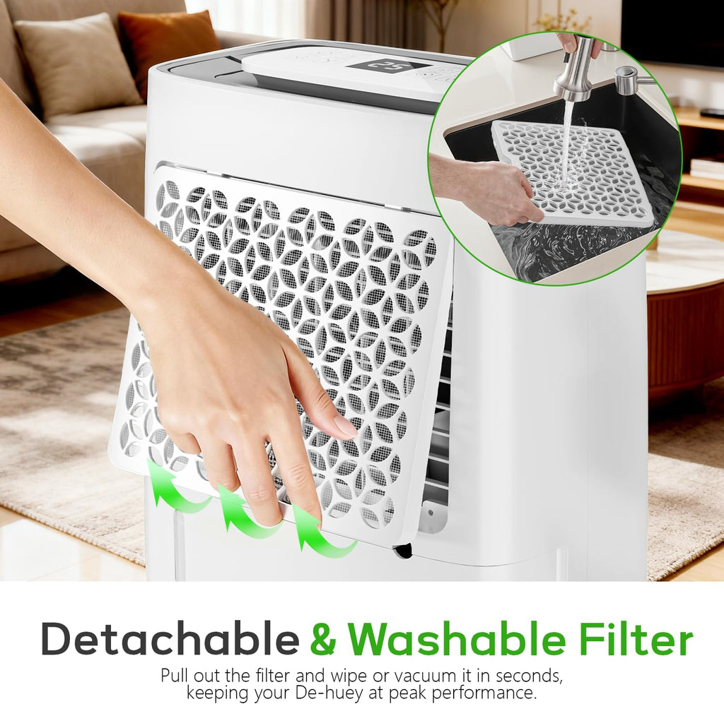 5500 Sq.Ft Dehumidifier for Basement with Drain Hose, Max 80 Pints/D (Standard 50Pint/D)