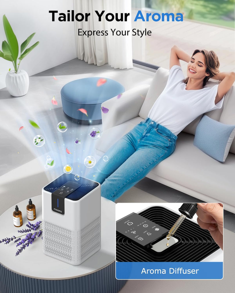 Air Purifiers for Home Large Room 1250 Ft², H13 HEPA Air Purifier for Pets Dust Odor Smoke,Aromather