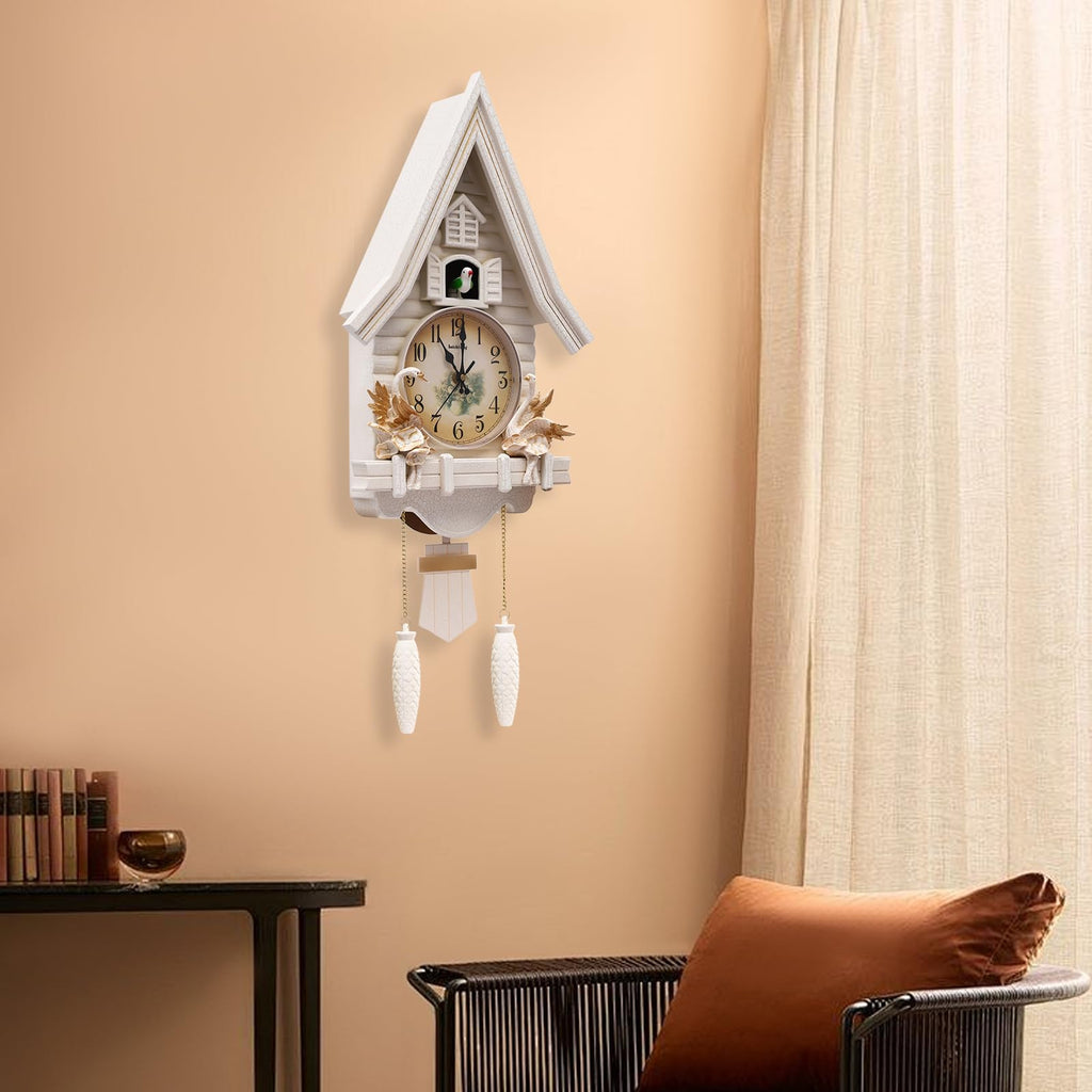 Black Forest Wall Clock, Modern Creative Silent Wall Clock, Realistic House and Cuckoo Shapes, Battery Powered(Not