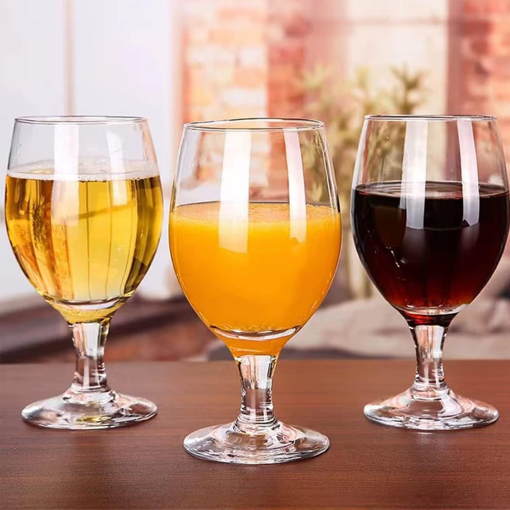 13 OZ Red&White Wine Glasses,Clear Water Goblets Set of 12, Multi-purpose Water Goblet Glasses Dessert Port Short