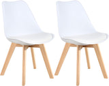 Mid Century Modern Dining Chairs,Shell Lounge Plastic Side Chair with Soft Padded and Wooden Legs for Dining
