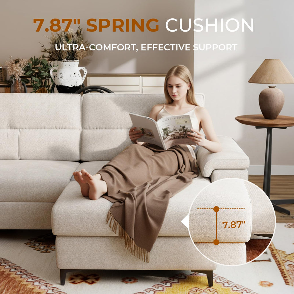 35" Large Storage Ottoman (Beige)