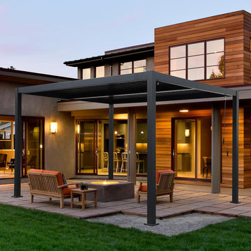 Outdoor Louvered Pergola 10' x 13', Aluminum Patio Pergola with Adjustable Roof