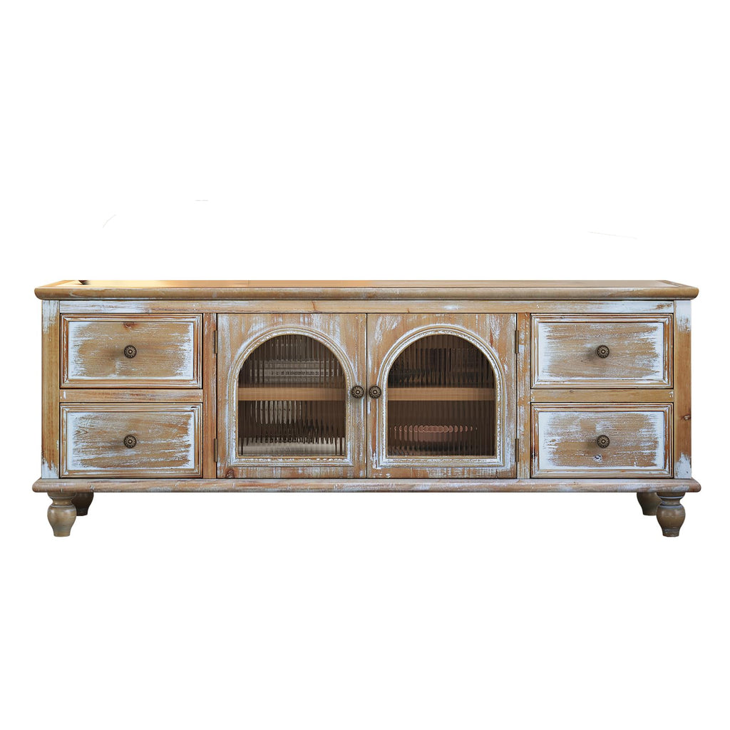60" Solid Wood TV Stand, Entertainment Center with Storage Drawers
