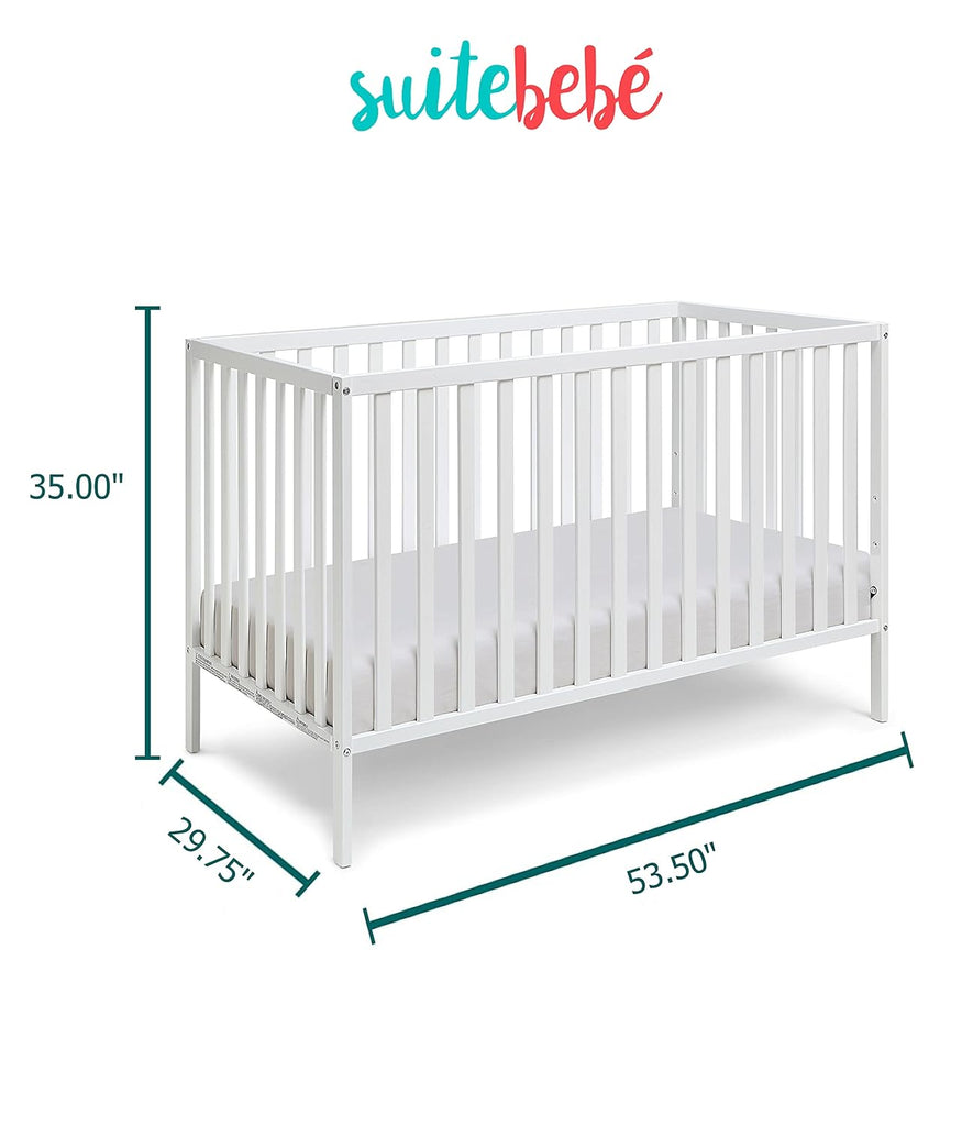 3 in 1 Convertible Baby Crib, White