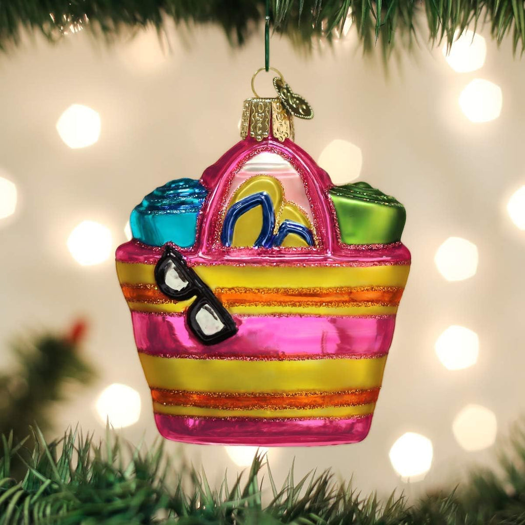 Beach Bag Glass Blown Ornaments