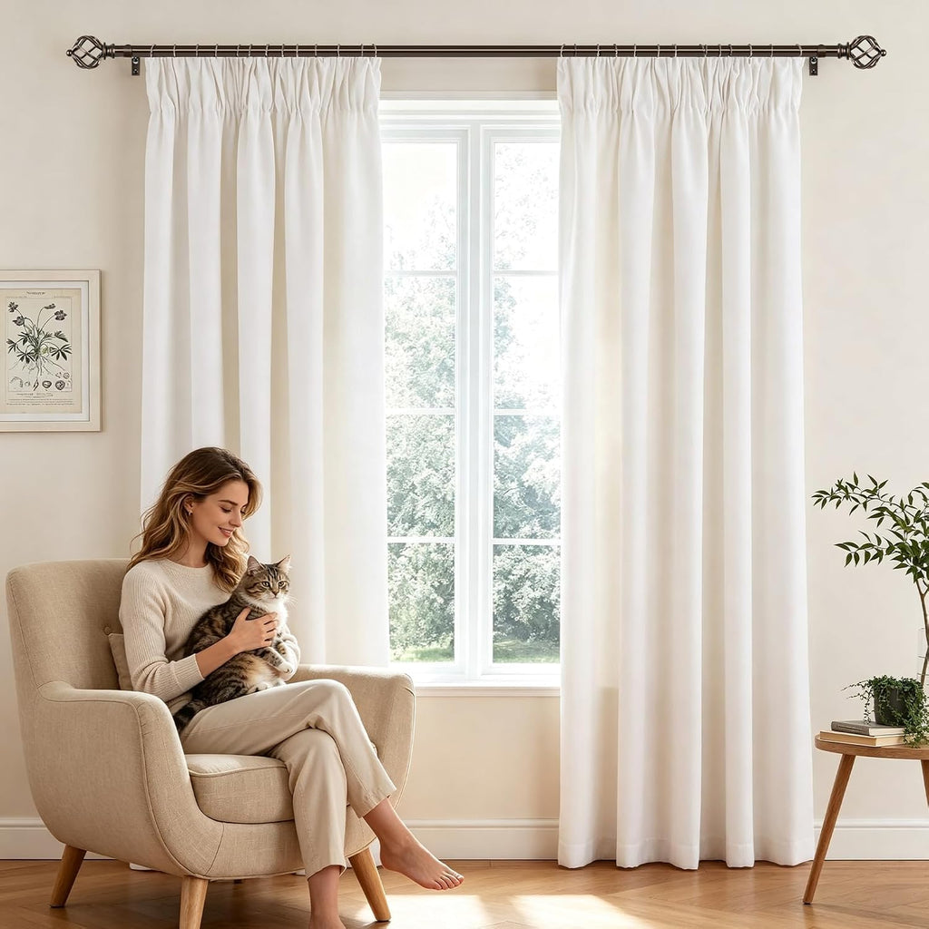 Bronze Curtain Rod, Adjustable Curtain Rods for Windows, 3/4 Inch Splicing