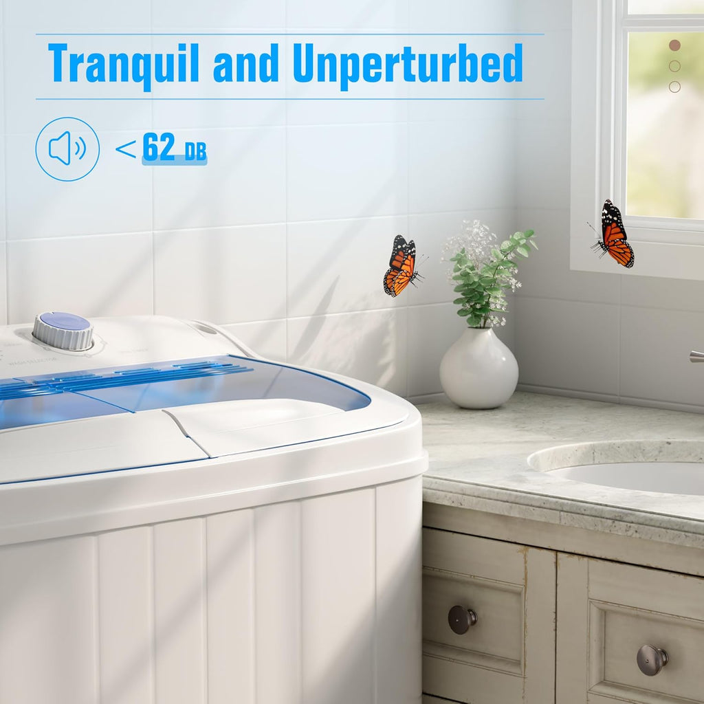 Portable Washing Machine,18 lbs Capacity,Washer and Dryer Combo Machine for Homes & Apartments,Twin Tub Laundry Washer