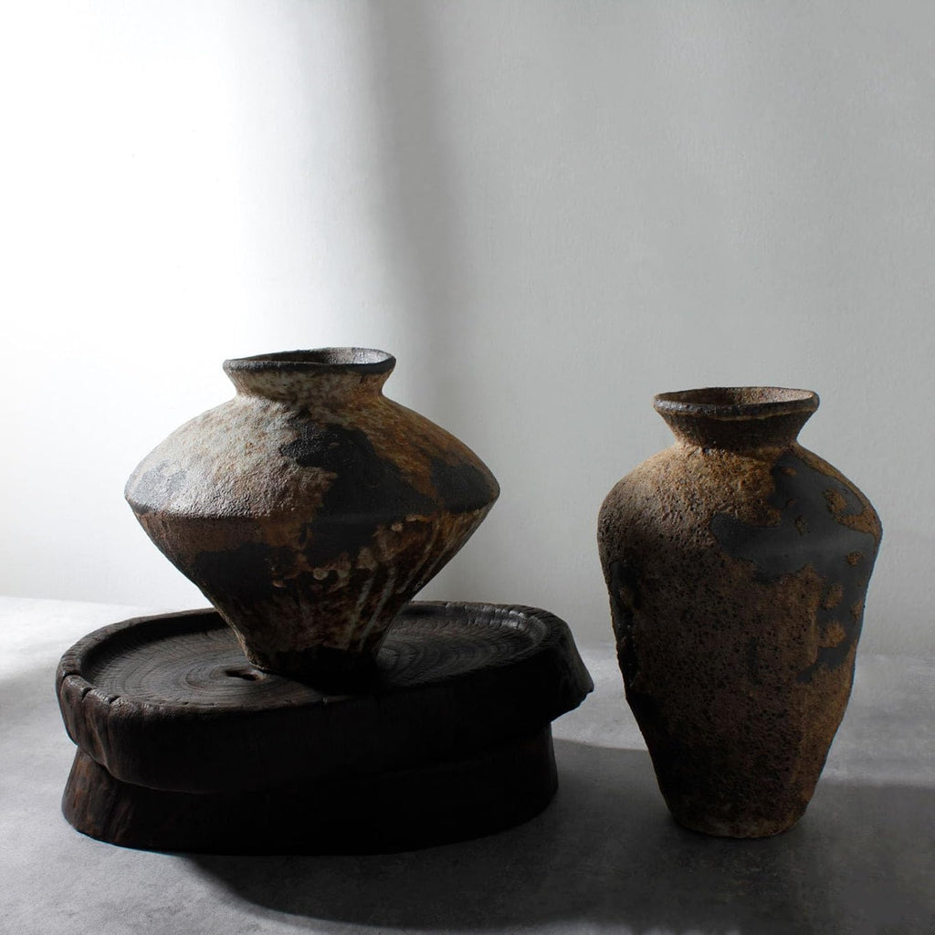 Rusty Ceramic Vase, Wabi Sabi Decorative Pottery Flower Vase
