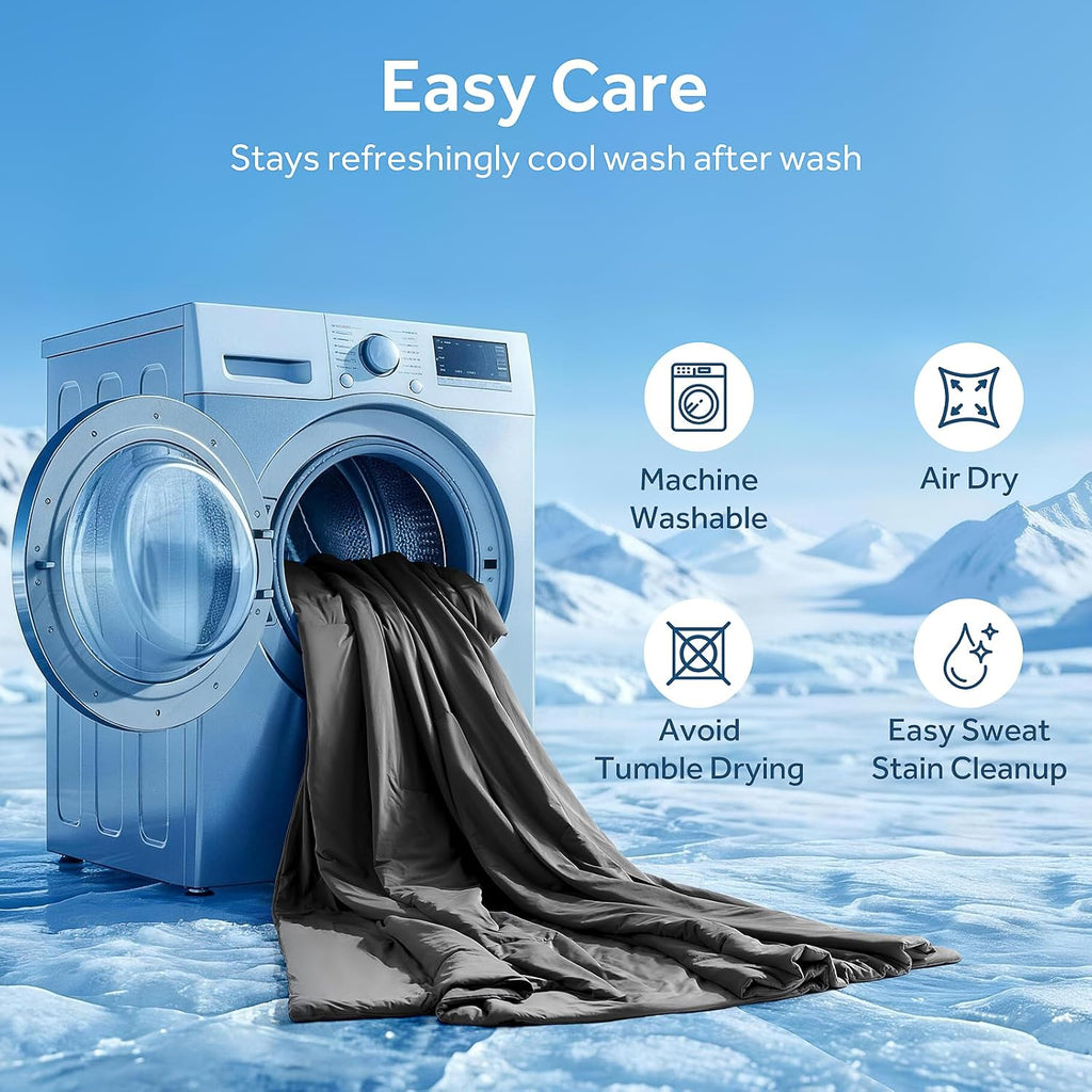 Cooling Comforter Set King Size for Hot Sleepers,Dark Gray | Cooling Blanket to Keep Cool for Night Sweats in