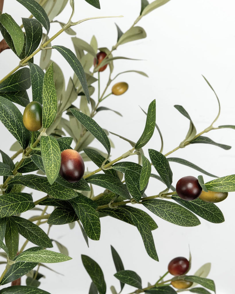 6FT Artificial Olive Tree Indoor Tall Faux with Planter&Basket