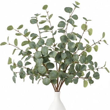 6 Pcs Faux Eucalyptus Stems, Lifelike & Artificial