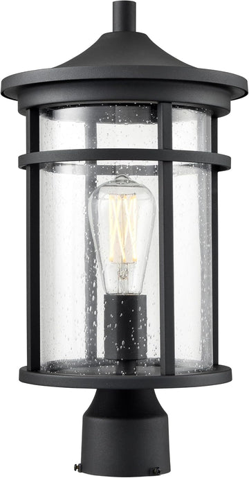 Namath 1-Light Outdoor Post Lantern in Textured Black Finish