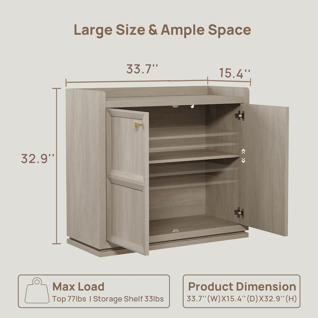 Buffet Cabinet with Storage 101" Sideboard Accent Storage Cabinet for Bedroom Dining Room Living Room Entryway with Doors & Shelves Modern Buffet Table with Golden Handle Credenza Side Board