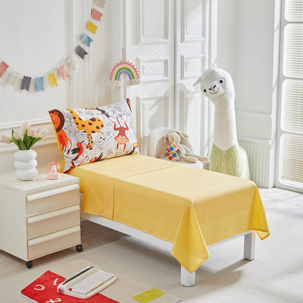 Kids Comforter Sheet Set - Soft and Breathable Bed Set Includes Quilted Comforter, Fitted Sheet, Flat Top Sheet