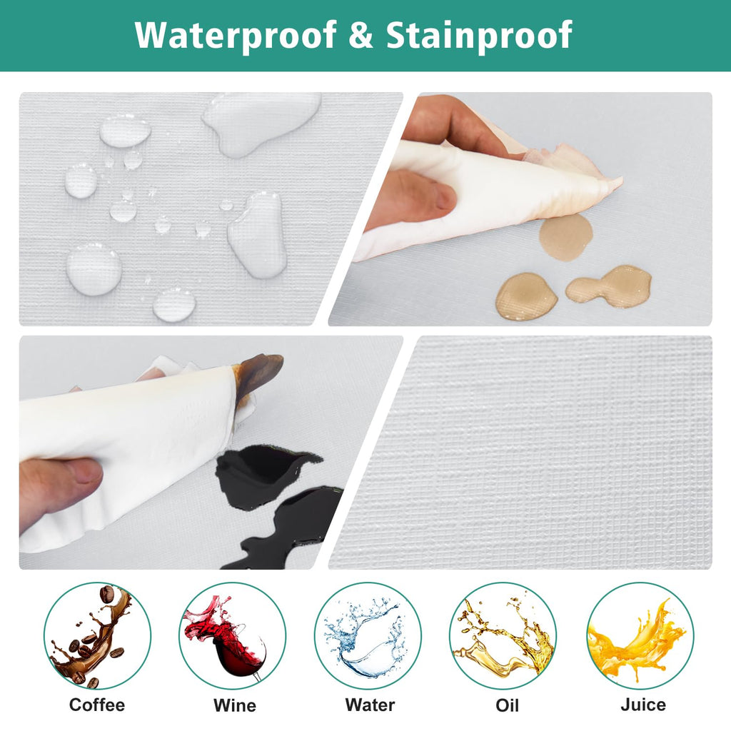 Fitted Rectangle Tablecloths for 6ft Folding Tables 6 Packs White