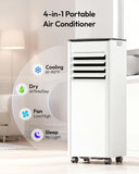 8,000 BTU Portable Air Conditioners, 4-in-1 Portable AC Unit Cools Up to 350 Sq.Ft, with Cool, Fan, Dehumidifier