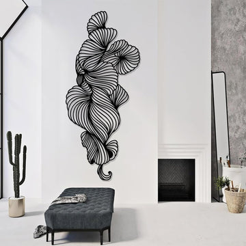 Abstract Line Metal Wall Art, Modern Metal Wall Sculpture, Minimalist Vertical Wall Decor, Abstract Line Wall Decor