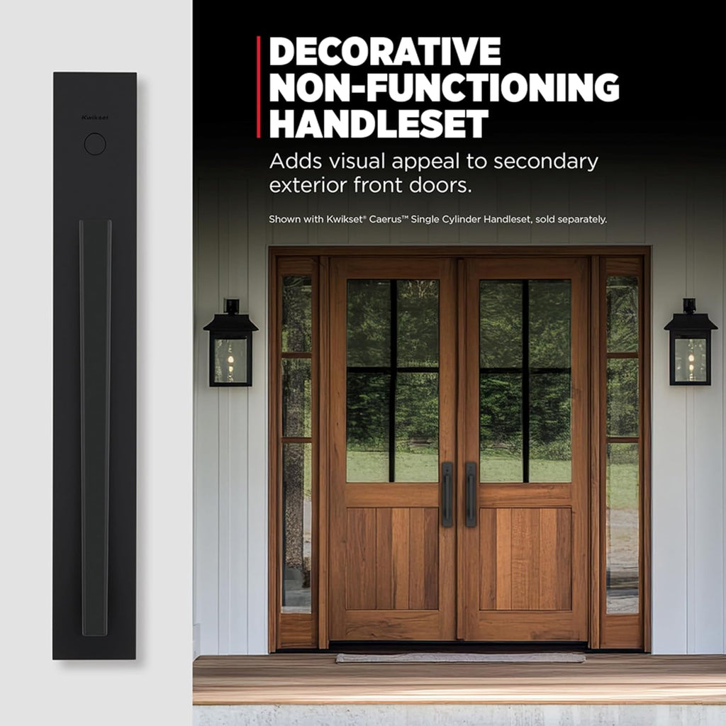 Caerus Front Door Lock Handle and Deadbolt Set, Entry Handleset Exterior with Interior Reversible Lever, Matte Black - Door Handleset