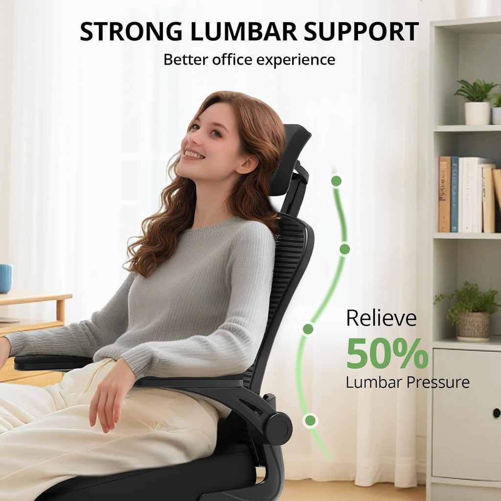 Ergonomic Desk Chair, 330LBS Capacity, High Back Computer Chair for Long Hours Comfortable, Rolling Swivel Executive
