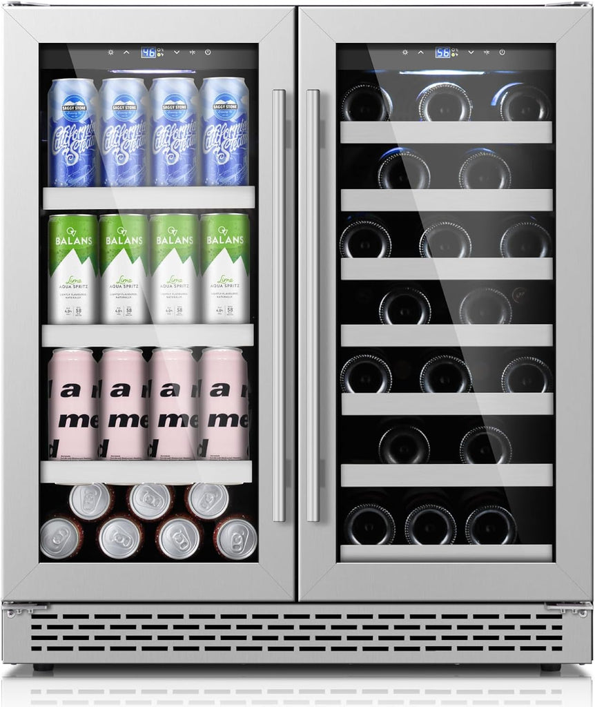 30 Inch Wine and Beverage Refrigerator, Beverage Fridge Cooler Under Counter