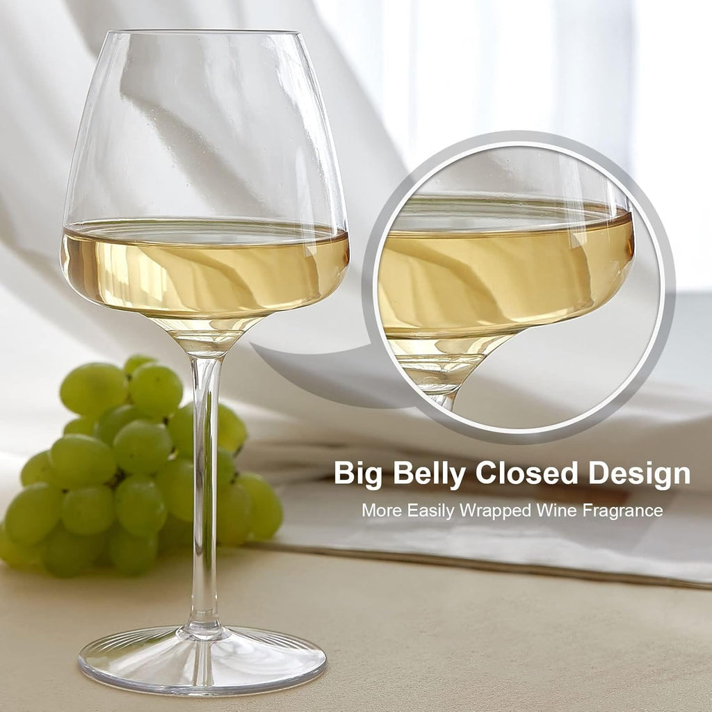 Floating Wine Glasses for Pool Unbreakable Tritan Plastic Red Wine Glasses with Stem Poolside Floating Cups 20.5 OZ