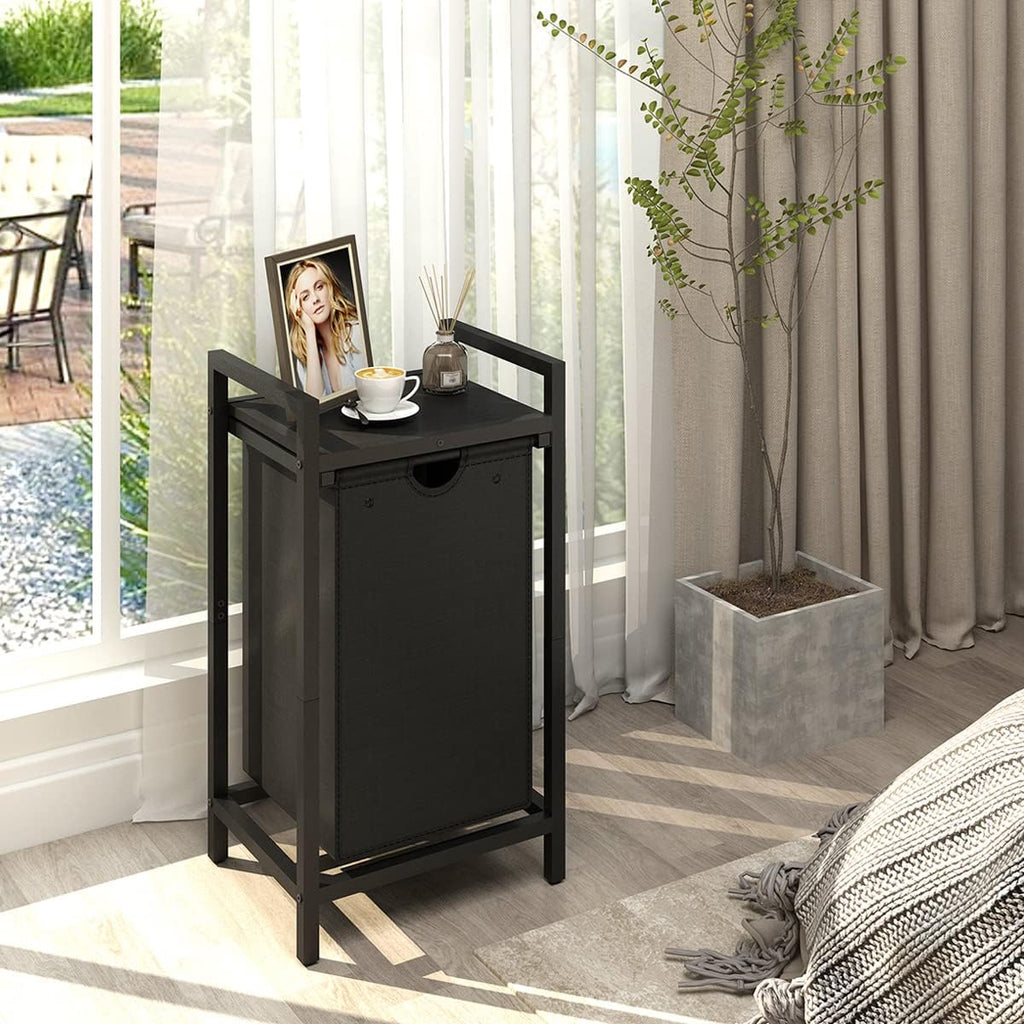 Laundry Hamper, Two-Color Laundry Basket with Removable Laundry Bag and Top Shelf, Clothes Hamper for Samll